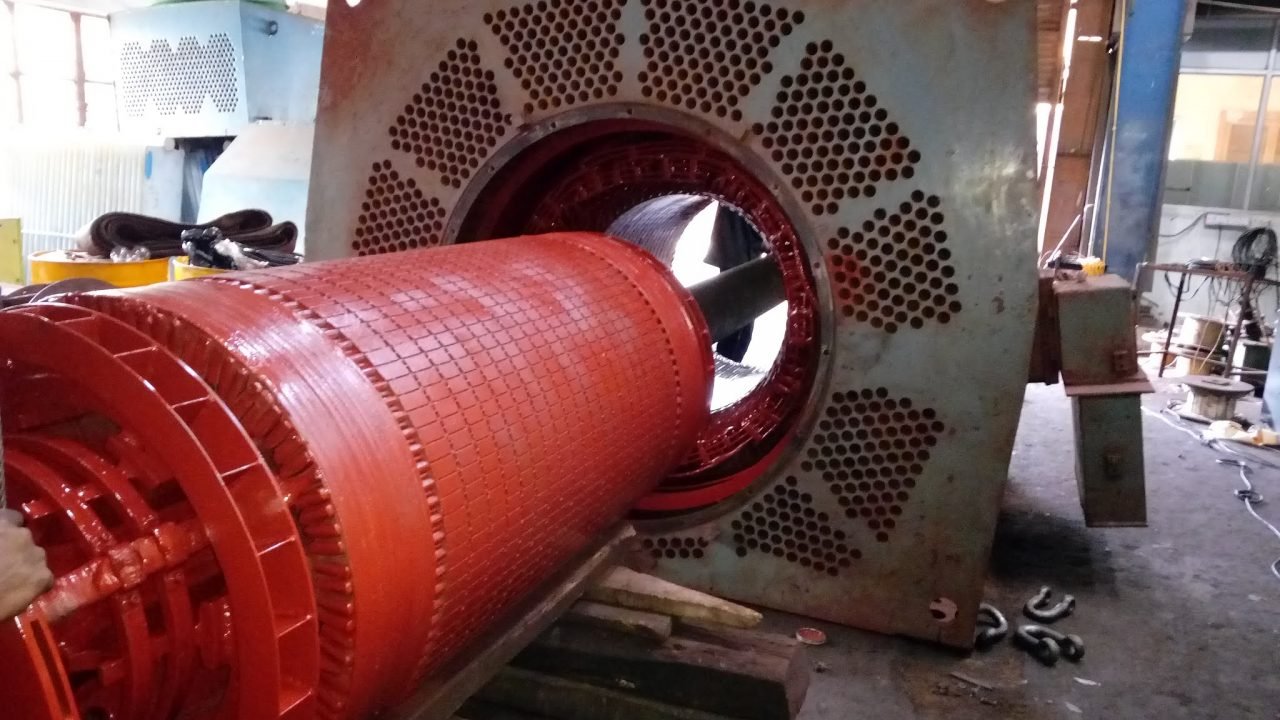 Assembling work of 3000 KW HT motor after rewinding of Stator & Rotar